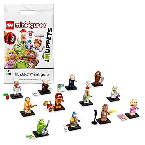 Image of LEGO 71033 Minifigures The Muppets Limited Edition Collection Toy, 1 of 12 Mystery Bags to Collect Featuring Kermit the Frog & Miss Piggy (1 Piece – Style Picked at Random)