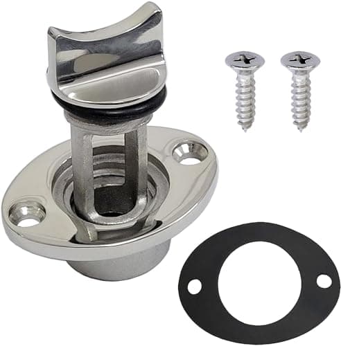 Image of 316 Stainless Steel Bilge Drain Plug Fit 1inch, 25mm Hole, Oval, Garboard, Marine