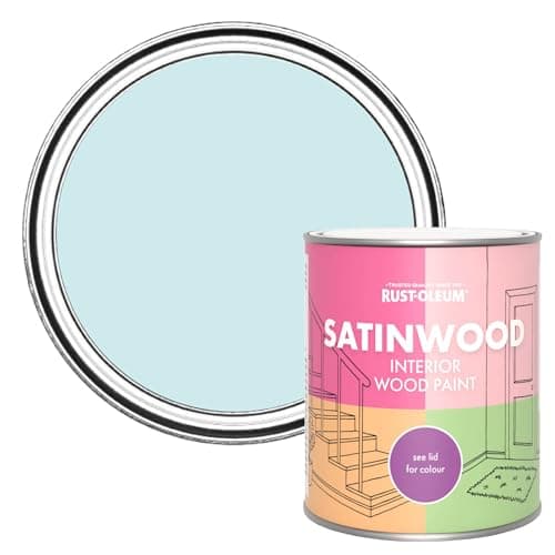 Image of Rust-Oleum Blue Satinwood Interior Wood Paint - Duck Egg 750ml