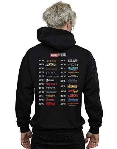 Image of Marvel Studios Men's 10 Years Of Movies Zip Up Hoodie Black Large