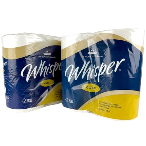 Image of IDEAL 365 Whisper Gold Embossed Luxury Soft Toilet Roll 3 Ply (40 Rolls) - 4 Rolls Per Pack x 10