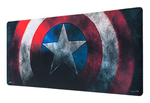 Image of Grupo Erik Large Mouse Mat - Captain America Shield Marvel Gifts | Gaming Mouse Pad XXL 80 x 35 cm - 31.5 x 13.8 in, Desk Mat Large, Gaming Desk Accessories | Captain America Gifts under 20 Pounds