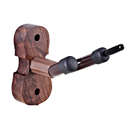 Image of KingPoint Wall Mount Violin Hanger Hook, Rosewood Holder Stand for Home Studio Violin String Instrument Accessories (Black Walnut)