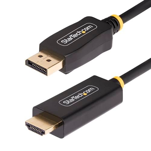 Image of StarTech.com 3.3ft (1m) DisplayPort to HDMI Adapter Cable, 4K 60Hz with HDR, DP to HDMI 2.0b Cable, Active Video Converter