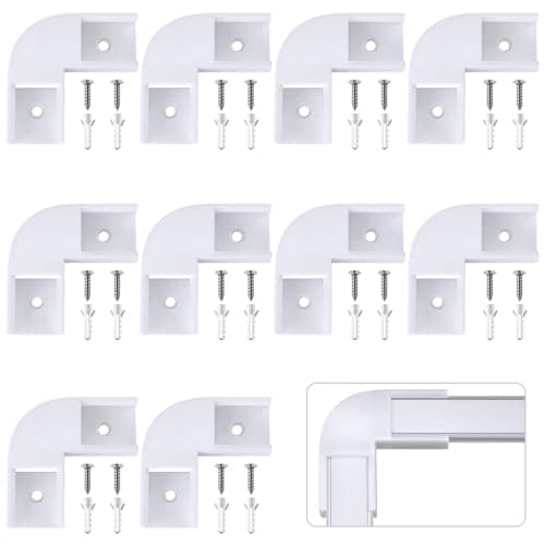 Image of HOMMAND 90 Degrees Corner Connector 10 Pcs, LED Profile Corner Connectors, 90 Degrees LED Channel Corner Connectors for U Shape LED Aluminium Profile, Screws Included