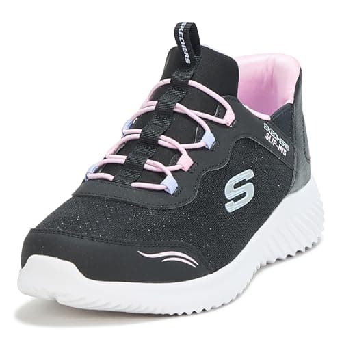 Image of Skechers Girl's Bounder Simple Cute Sneakers, Black Synthetic/Trim, 3 UK Child