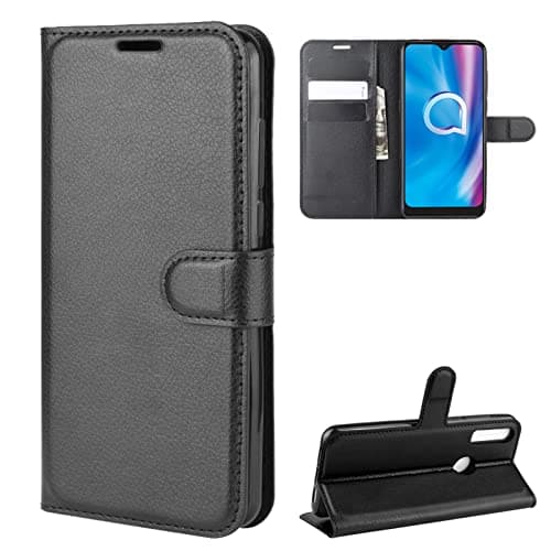 Image of Kezaizhe Flip Case For Alcatel 1S 2020 Wallet PU Leather Magnetic Protective Mobile Phone Case for Alcatel 1V 2020 / 3L 2020 / 3V 2020 Folio Book Cover (Black)