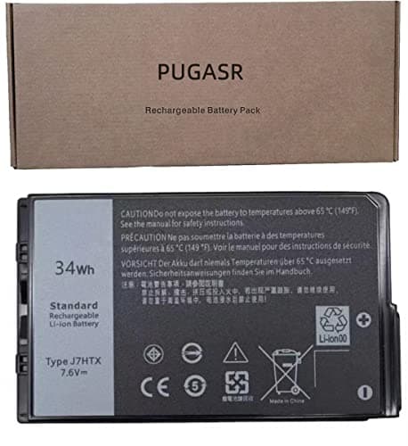 Image of PUGASR J7HTX Laptop Battery for Dell Latitude 7202 7212 7220 Rugged Extreme Tablet Series 02JT7D 7XNTR T03H001 T03H002 FH8RW 7.6V 34Wh