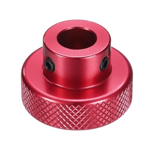 Image of sourcing map Anodization Aluminum Alloy Handwheel 10mm Bore 30mm OD Knurled Knob Turning Handle with Wrench for Milling Machine Lathe Slide Displacement Platform, Red