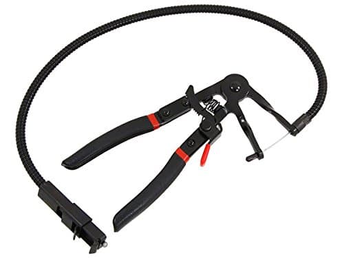Image of Neilsen CT3603 Long Reach Flexible Shaft Hose Clip Pliers 18-54mm - Ratchet Locking Mechanism, Swivel Jaws, Easy Removal and Installation of Ring-Type Clips
