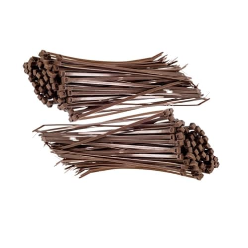 Image of TERF® 100 Pcs Brown Cable Ties 200mm (8'') X 3.6mm Premium Nylon Zip Ties Wraps Secure Self Locking Mechanism Plastic Tie for Home Office Garden Garage Workshop DIY Multi use