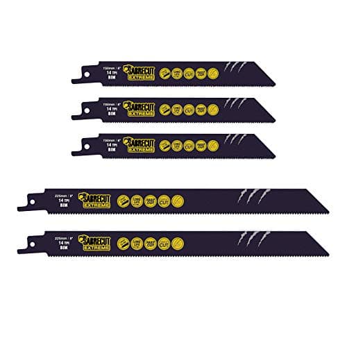 Image of 5 x SabreCut SCRSK5BF 150mm 225mm 14 TPI S922BF S1122BF Fast Wood and Metal Cutting Reciprocating Sabre Saw Blades
