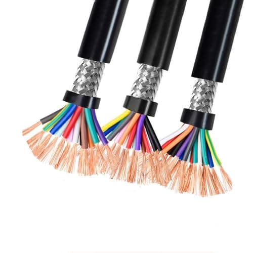 Image of Electrical Wire 1m, PVC Tinned Copper Wire 2-24 core, RVVP Pure Copper Shielded Wire 0.3mm²- 2.5mm², Signal Control Shielded Cable Suitable for anti-signal interference circuits(10-core x 0.5mm²)