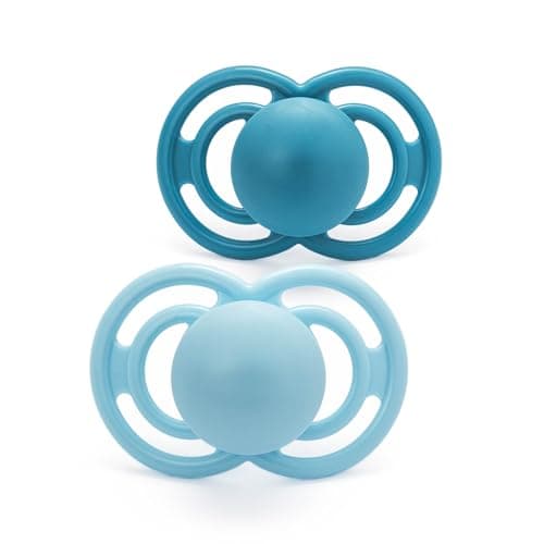 Image of MAM Perfect Soothers | 6-18 Months | 2 Pack | Comes in Dummy Steriliser Case | Sustainable Materials | Baby Accessories | Blue/White (Various Designs)