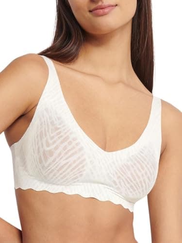 Image of sloggi Damen Zero Feel Bliss Soft Bra, Silk White, M Große Größen