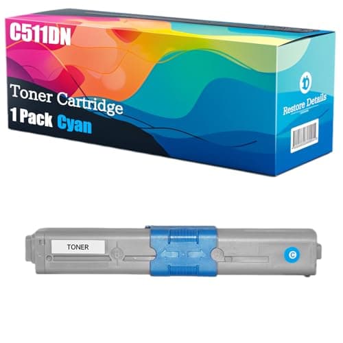 Image of High Yield C511DN 44973508 44469724 44469723 44469722 Toner Cartridge Compatible for OKI C511DN C531 C531dn MC562 MC562dn MC562dnw MC562w Printer, Unleash High-Definition Printing (Cyan)