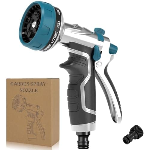 Image of 2026 NEW Heavy-Duty Metal Hose Pipe Spray Gun, 8 Adjustable Spray Patterns Garden Hose Spray Gun, Leak-Proof Hose Gun, Garden Hose Nozzle for Watering, Cleaning, Washing Cars, Compatible with UK Hoses