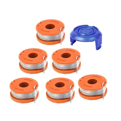 Image of Lyshujli WX150 Strimmer Spool Wire Replacement Trimmer Spool Compatible with Worx WX150,For McGregor MET2523, GGT250G,for Qualcast CGT183A, CLGT1825D, CGT25 (6 Spool + 1 Cover)