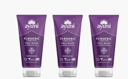 Image of Ayumi Brightening FaceWash with Turmeric & Papaya| Vitamin C Face Wash for Dull & Dehydrated Skin |Perfect Facial Wash to Soothe Irritated Skin| Women & Mens Face Wash | 3 x 150 ml