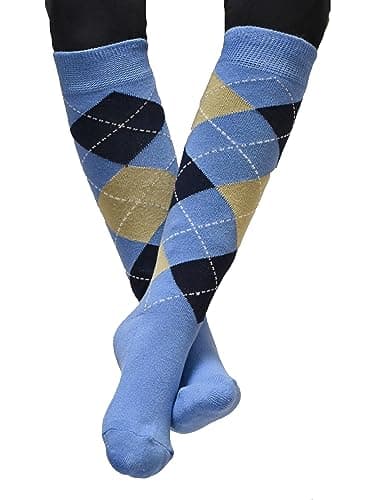 Image of Rhinegold Junior Cool & Dry Cushioned Riding Socks-BLUE/NVY