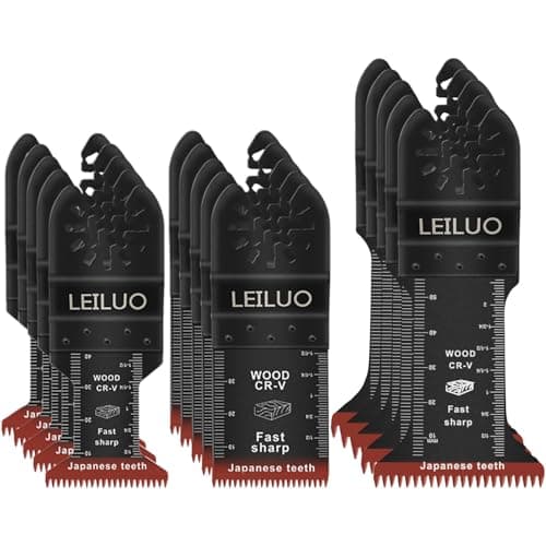 Image of LEILUO 15Pcs Multitool Blade Japanese Teeth Oscillating Saw Blades Fast Cutting Wood Extra Long Oscillating Tool Blades Compatible with DeWalt Makita & More