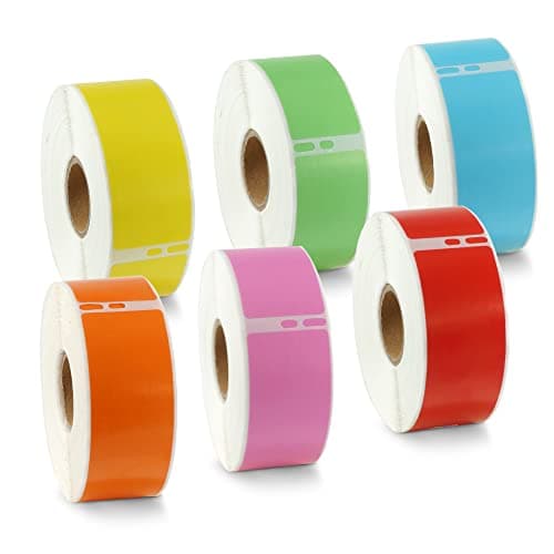 Image of BETCKEY - 6 Rolls Mixed Color Standard Address Labels Compatible with DYMO 99010(S0722370), 28mm x 89mm, 2100 Colored Labels Compatible with DYMO LabelWriter 450, 4XL, NOT Fit 550 or 5XL