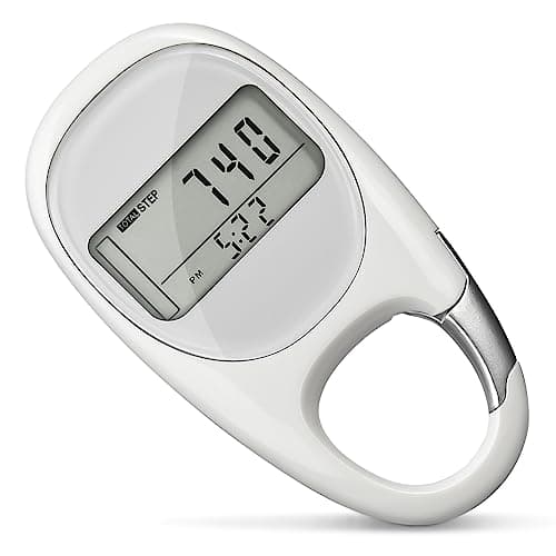 Image of flintronic Pedometer 3D Walking Pedometer, Portable Sports Pedometer Clip On, Track Steps and Miles/Km Calories Burned in Real Time, Pedometer Older /Fitness Men/Women/Elders, White, ^ style 4