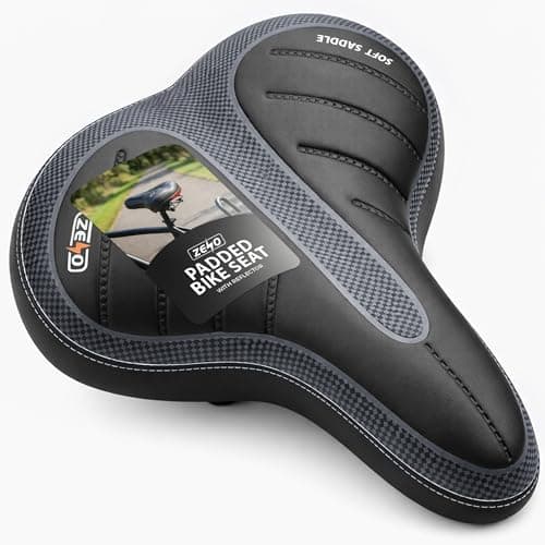 Image of ZENO Bike Seat with Reflector | Bicycle Saddle with Soft Shockproof Springs and Punching Foam System | Cycling MTB Saddle Cushion Pad for Cruiser/Road Bikes/Touring/Mountain Bike/BMX | Dot Print