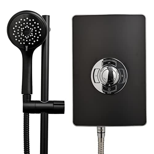 Image of Triton Showers Collection 2 | Shower Electric | 8.5 kW | Triton Aspirante I Matte Black I Electrical Showers | with Black Showerhead & Anti Twist Hose | Best Electric Shower Units for Bathrooms