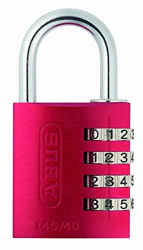 Image of ABUS Combination Lock 145/40 red - Luggage Lock, Locker Lock and Much More. - Aluminium Padlock - Individually Adjustable Numerical Code - ABUS Security Level 4