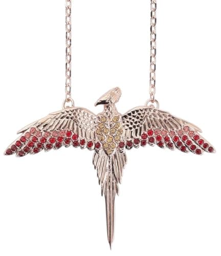 Image of Official Harry Potter Sterling Silver Fawkes Necklace Embellished with Swarovski® Crystals by The Carat Shop