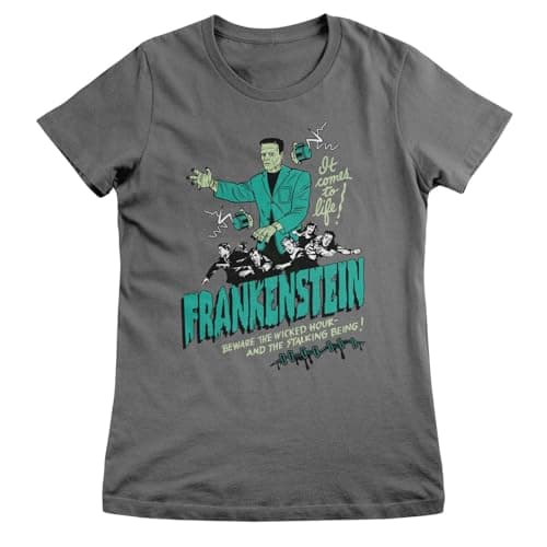 Image of Universal Monsters Officially Licensed Frankenstein - Wicked Hour Women T-Shirt (Dark Grey), XX-Large