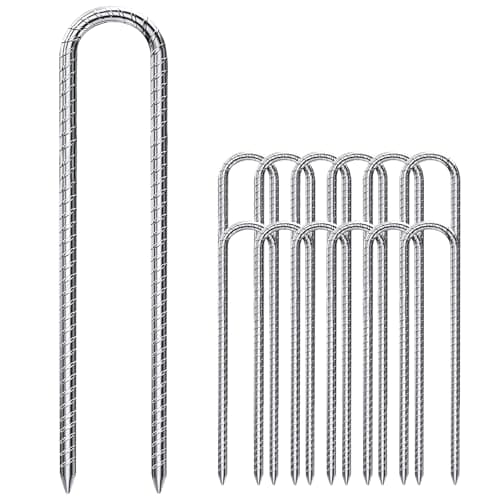 Image of Forever Speed Tent Pegs Pack of 12 Ground Pegs (11.8 inch), U-shaped Heavy Duty Tent Pegs Ground Stakes Ground Anchor for Securing Fences, Tents, Canopies, Camping, Trampoline, Flower Stand