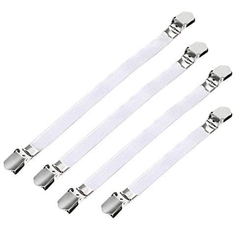 Image of TRIXES White Ironing Board Cover Fasteners, 4PC – Medium/Large, Clips for Ironing Board Cover, Bedsheets & Tablecloths