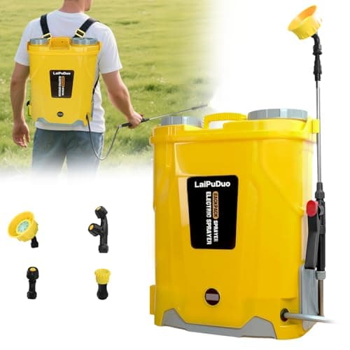 Image of Battery Powered Knapsack Sprayer 20L,100PSI Pressure Spray Compatible With Dewalt 20V Battery,Backpack Sprayer With 4 Nozzles,5.3Gal for Garden,Spraying & Cleaning(No battery)
