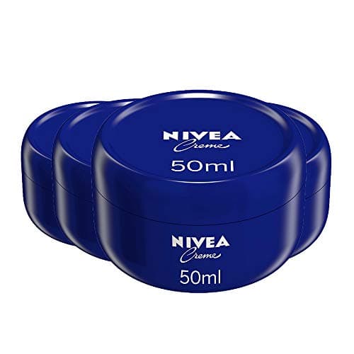 Image of NIVEA Crème Pack of 4 (4 x 50 ml), Moisturising Skin Cream,Intensively Caring Face Cream, All Purpose Body Cream for the Whole Family