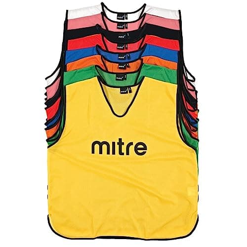 Image of Mitre Adult Pro Training Football Bib | Lightweight Multi-sport Bib | Breathable Mesh, Orange/Black, Senior