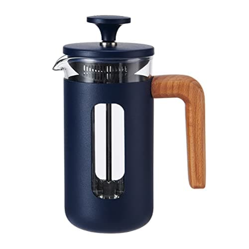 Image of La Cafetière Pisa Cafetière, 3-Cup/35ml, Heat-Resistant Borosilicate Glass and Stainless Steel with Easy-Grip Plunger, Small French Press Coffee Maker for Loose Tea and Ground Coffee, Navy