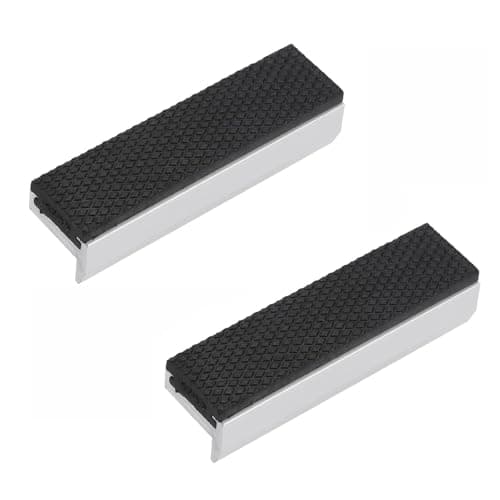 Image of 1Pair Magnetic Vice Grips Jaw, 100mm Vise Jaws Universal Aluminum Alloy Rubber Soft Vice Jaws Professional Tools Rubber Protector for Woodworking Jewelry Crafting