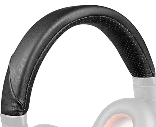 Image of SOULWIT Protein Leather Headband Cover for Plantronics BackBeat Pro 1/2, Voyager 8200 UC Headphones, Replacement Headstrap Pad Repair Part - Black