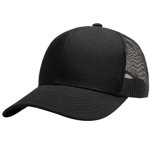 Image of FURTALK Baseball Caps Mens Adjustable Mesh Back Trucker Caps for Men Classics Sunmmer Sun Hat Black