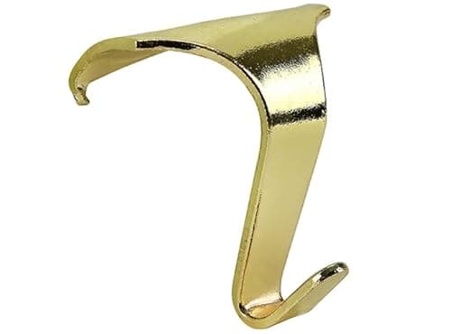 Image of 4 x Brass Plated Picture Rail Moulding Hooks Contemporary Heavy Duty 34mm Wide x 38mm High