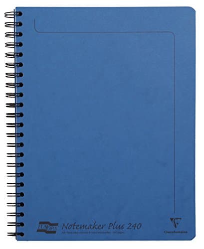 Image of Clairefontaine - Ref 482/1130Z - Europa Notemaker Sidebound Notebook (120 Pages) - A4+ Size, 90gsm Brushed Vellum Paper, Micro-Perforated Sheets, Lined Rulings - Blue