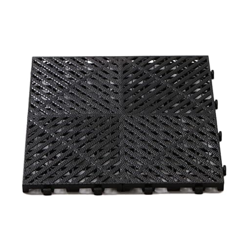 Image of PP Modular Drainage Grate Cover, Interlocking Workshop Mat for Garage Wet Area, 40x40cm 10-Pack