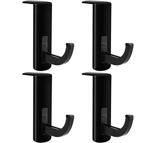 Image of Mudder 4 Pack Headphone Headset Hanger Monitor Stand Holder Headset Stick-on Hook, Black