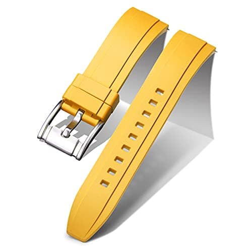 Image of BINLUN Quick Release Silicone Watch Strap Replacement Rubber Watch Band 18mm 19mm 20mm 21mm 22mm 24mm Smartwatch Straps for Men and Women Waterproof Sport Watchbands (19mm, Yellow)