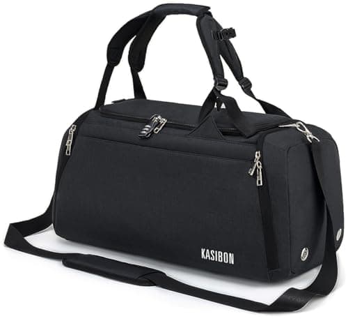 Image of Sports Duffle Bag with Shoes Compartment and Wet Pocket, 42L Waterproof Gym Bag for Men and Women, Durable Travel Duffel Bag with Shoulder Strap and Combination Lock