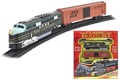 Image of KandyToys Classic Retro Large Electric Toy Train Set With Tracks | Battery Operated