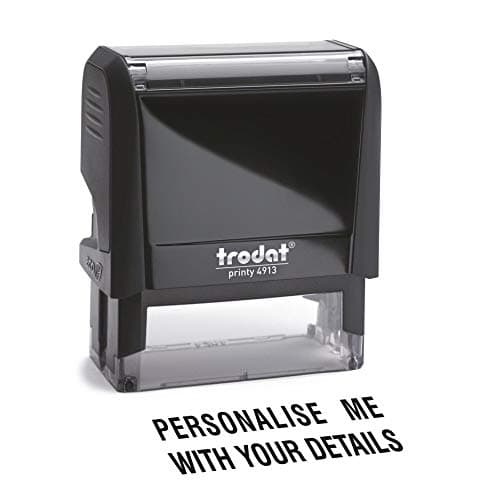 Image of Trodat Printy 4913 Custom Self-Inking Stamp – Personalised Text Stamp, Up to 6 Lines, 57 x 21 mm – Eco-Friendly, Portable & Refillable – Replacement Ink Pads Available – Stamps4u UK