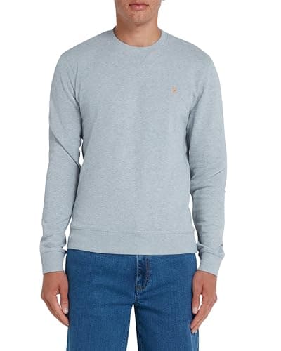 Image of Farah Mens Tim Crew Sweatshirt, Light Grey Marl, XL UK